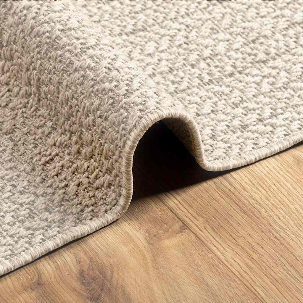 Teppe ZIZUR kremhvit 240x240cm jute-utseende innendørs&utendørs