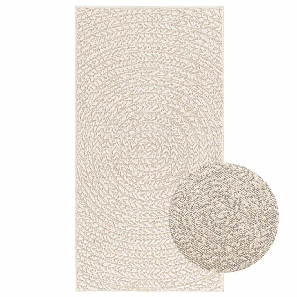 Teppe ZIZUR kremhvit 60x110 cm jute-utseende innendørs&utendørs