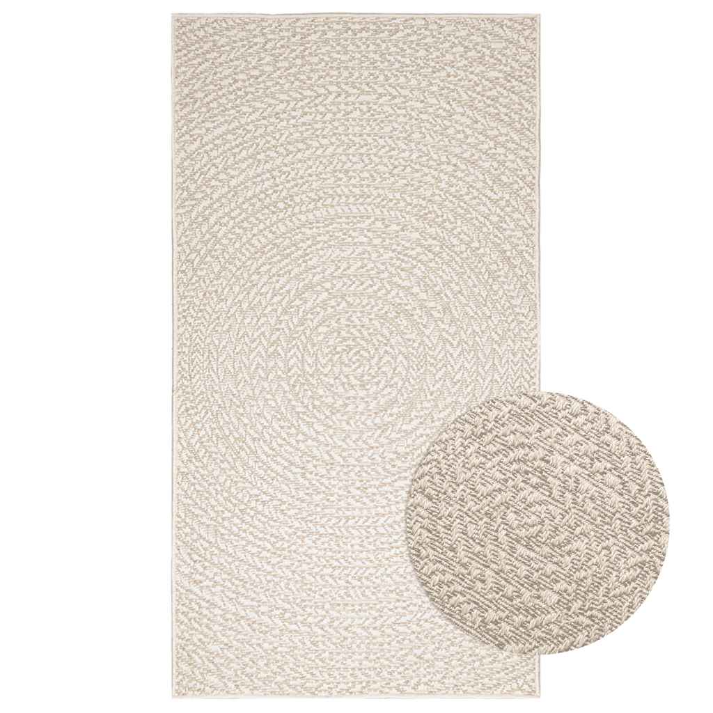 Teppe ZIZUR kremhvit 80x150 cm jute-utseende innendørs&utendørs