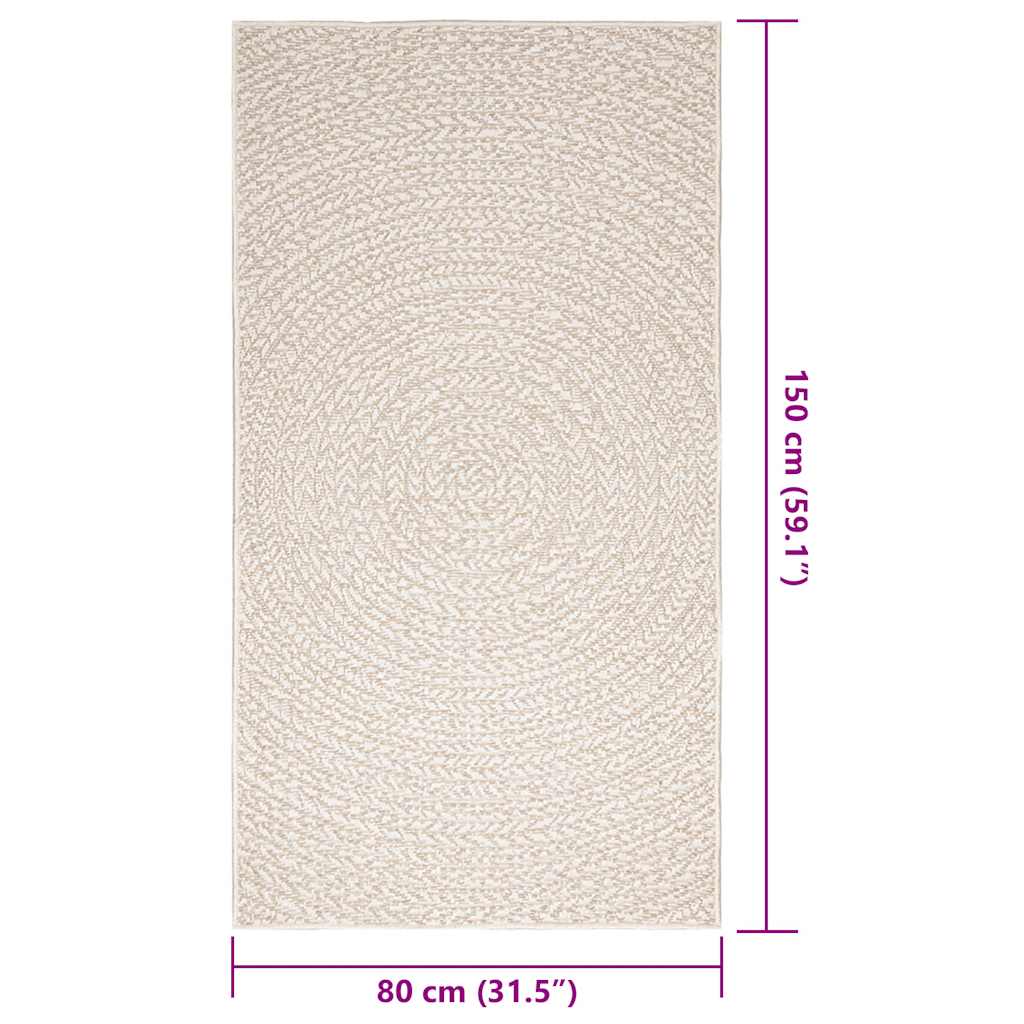 Teppe ZIZUR kremhvit 80x150 cm jute-utseende innendørs&utendørs