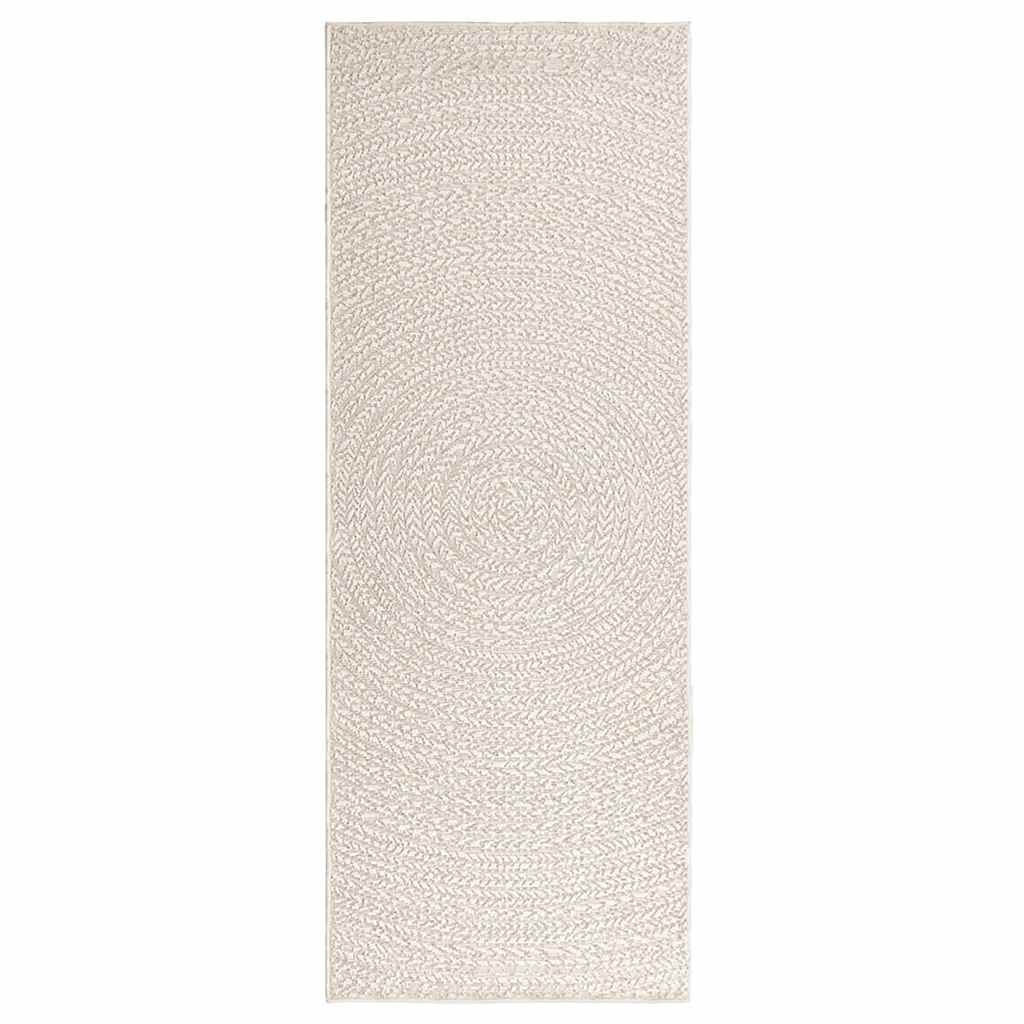 Teppe ZIZUR kremhvit 80x200 cm jute-utseende innendørs&utendørs