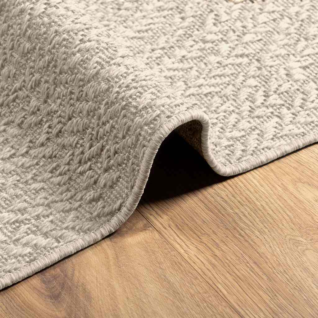 Teppe ZIZUR kremhvit 80x250 cm jute-utseende innendørs&utendørs