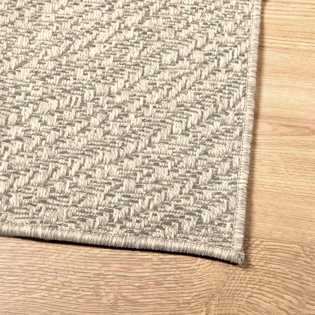 Teppe ZIZUR kremhvit 80x250 cm jute-utseende innendørs&utendørs