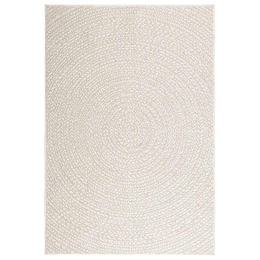 Teppe ZIZUR kremhvit 120x170cm jute-utseende innendørs&utendørs