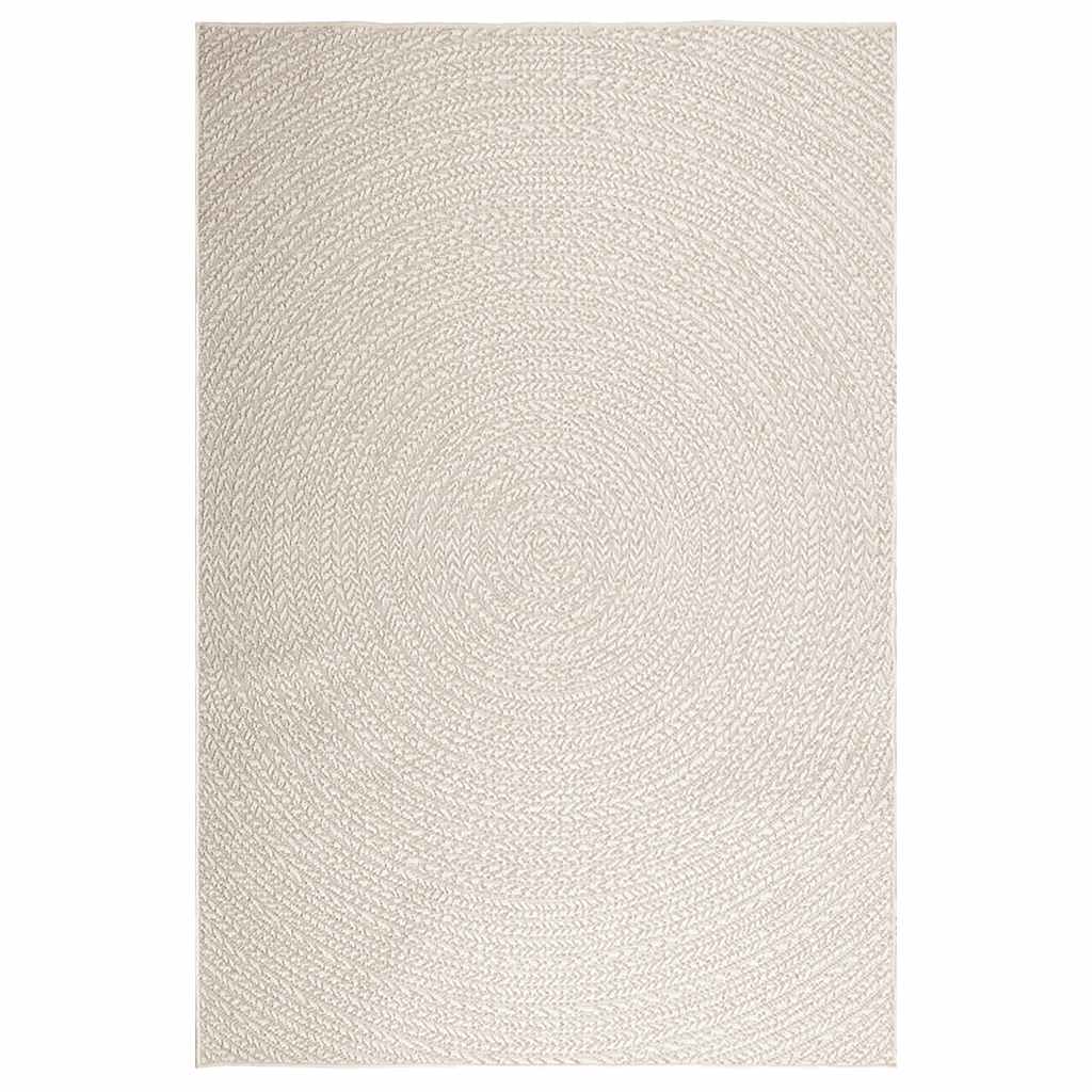 Teppe ZIZUR kremhvit 160x230cm jute-utseende innendørs&utendørs