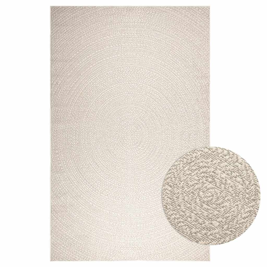 Teppe ZIZUR kremhvit 200x290cm jute-utseende innendørs&utendørs