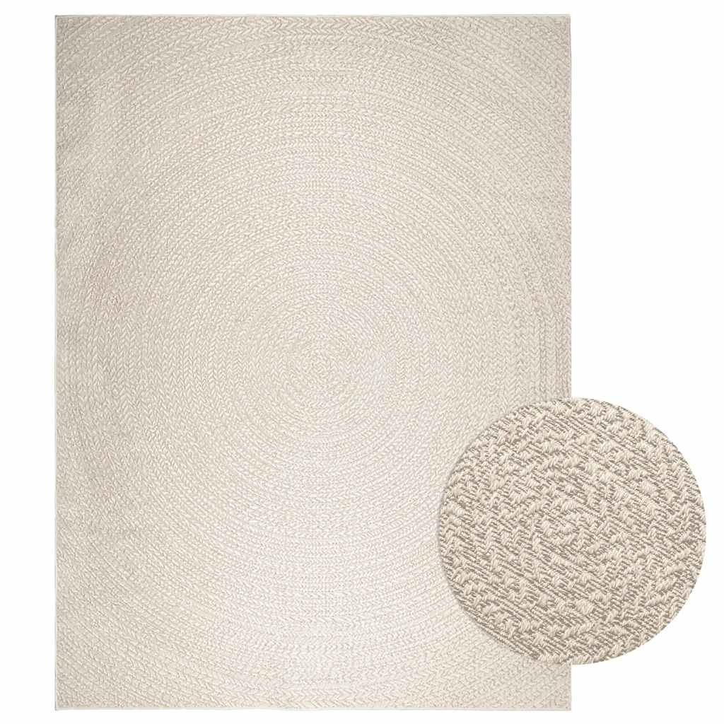 Teppe ZIZUR kremhvit 240x340cm jute-utseende innendørs&utendørs