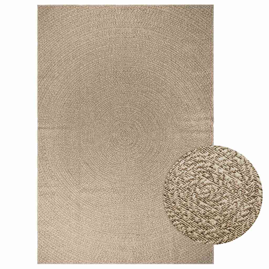 Teppe ZIZUR beige 200x290cm jute-utseende innendørs og utendørs