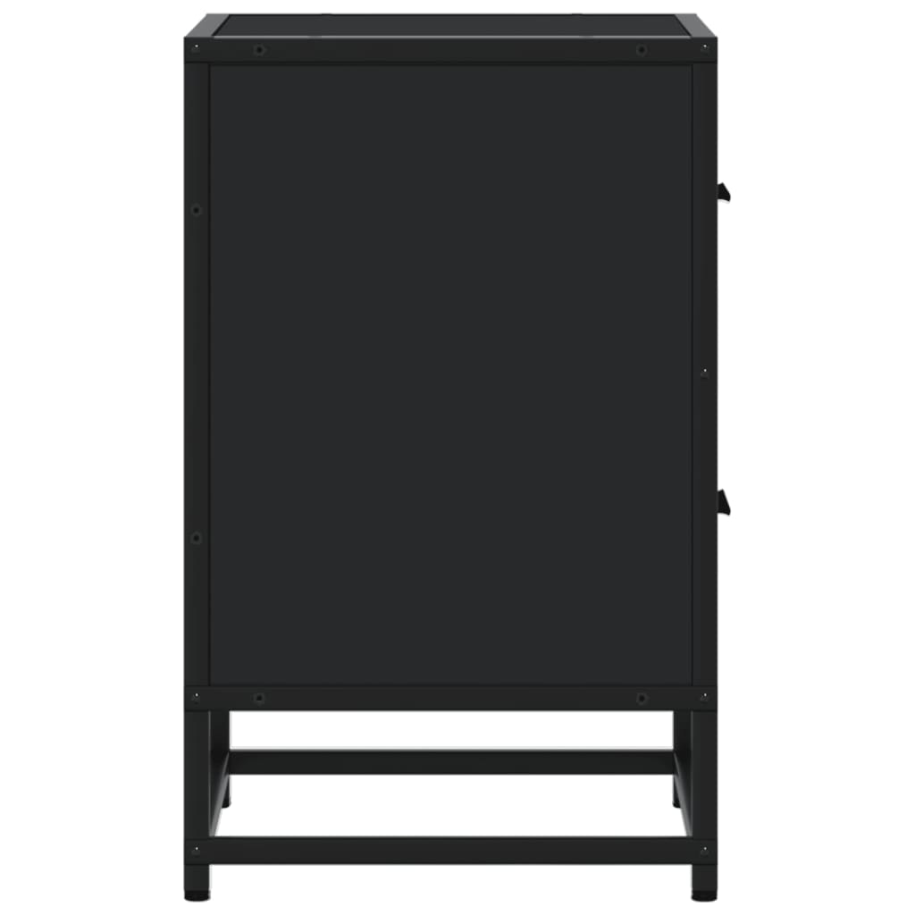 Nattbord 2 stk svart 40x31x50 cm heltre furu