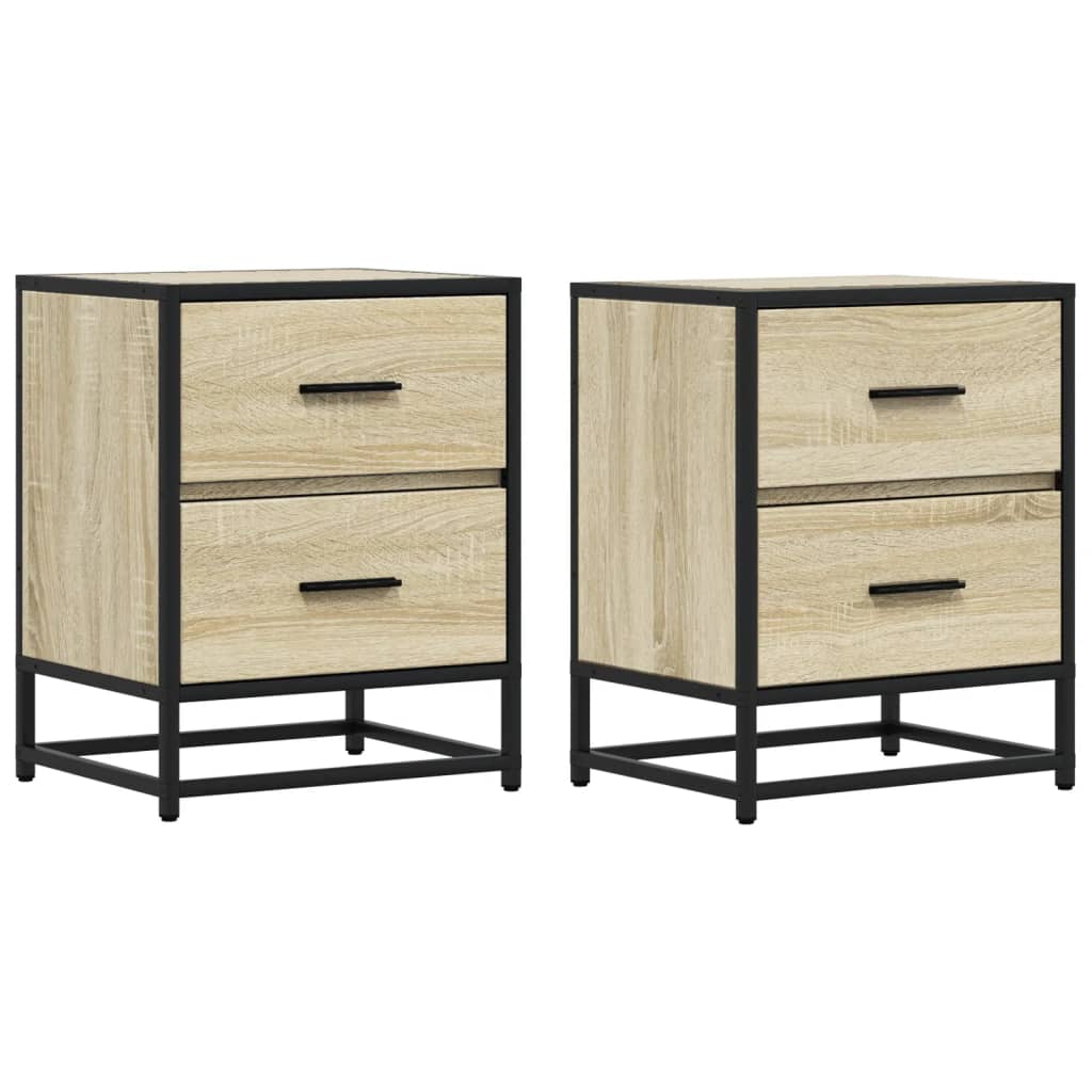 Nattbord 2 stk sonoma eik 40x31x50 cm konstruert tre