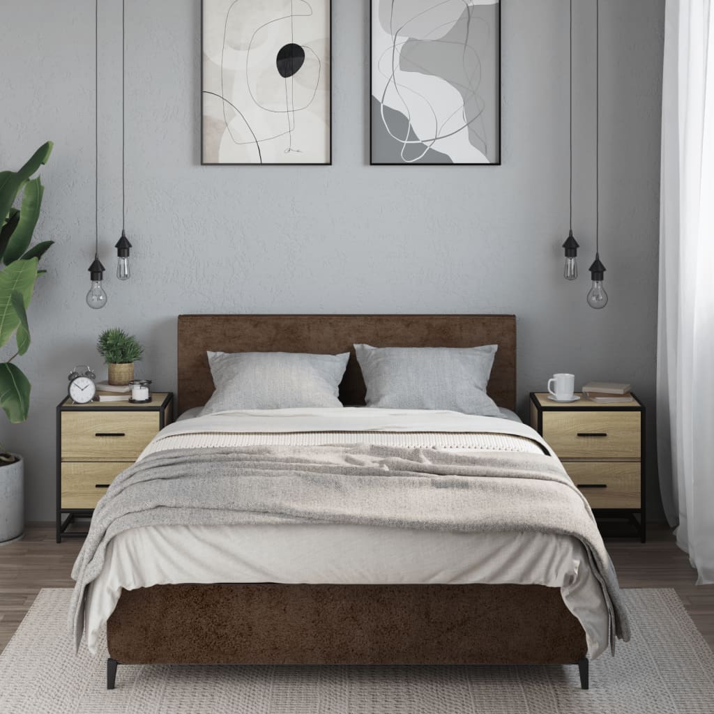 Nattbord 2 stk sonoma eik 40x31x50 cm konstruert tre