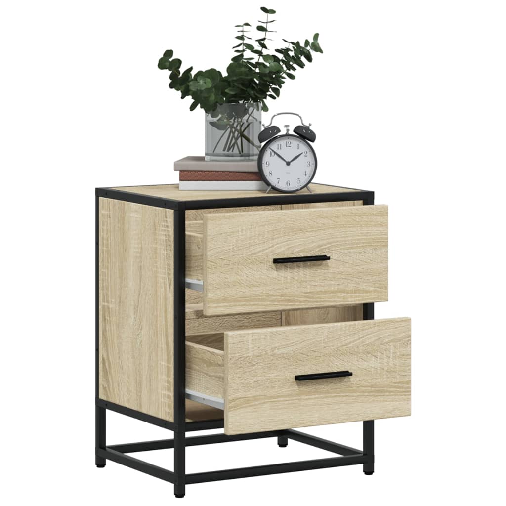 Nattbord 2 stk sonoma eik 40x31x50 cm konstruert tre