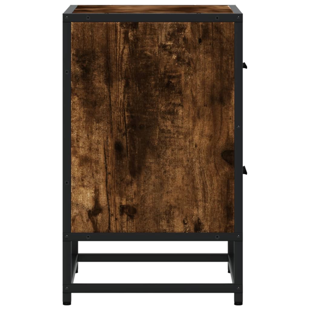Nattbord 2 stk røkt eik 40x31x50 cm konstruert tre