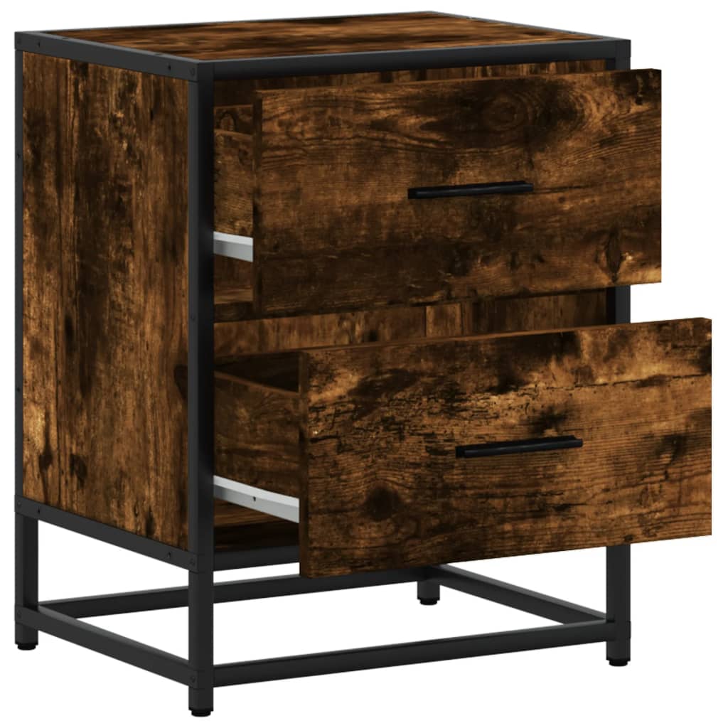 Nattbord 2 stk røkt eik 40x31x50 cm konstruert tre