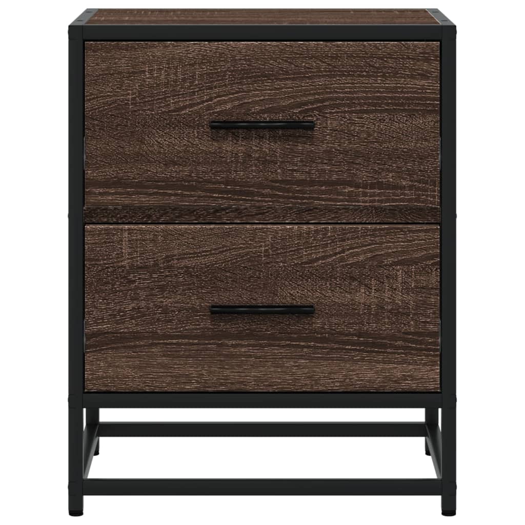 Nattbord 2 stk brun eik 40x31x50 cm konstruert tre