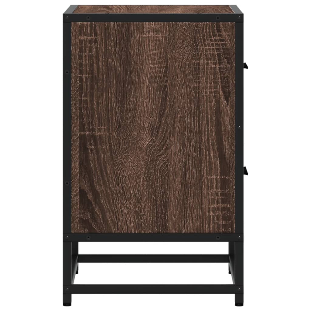 Nattbord 2 stk brun eik 40x31x50 cm konstruert tre