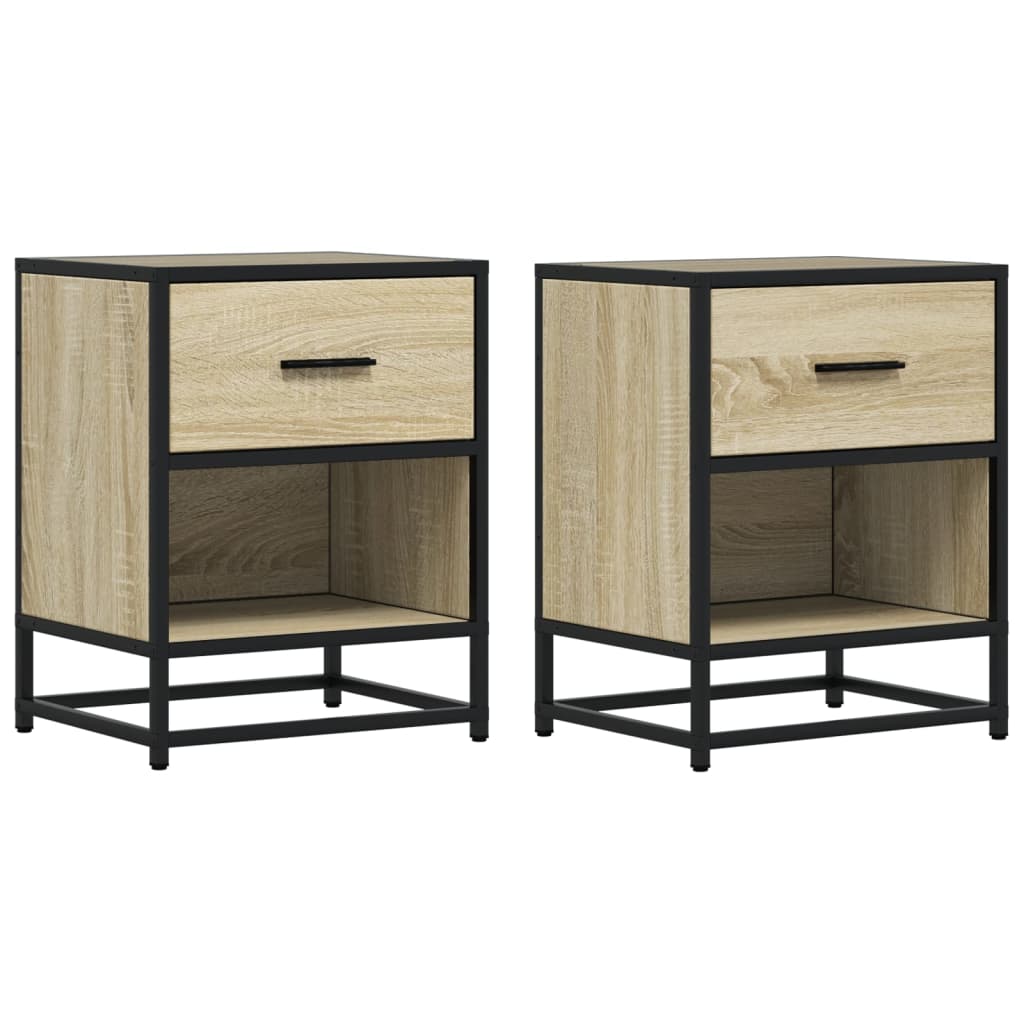 Nattbord 2 stk sonoma eik 40x31x50 cm konstruert tre