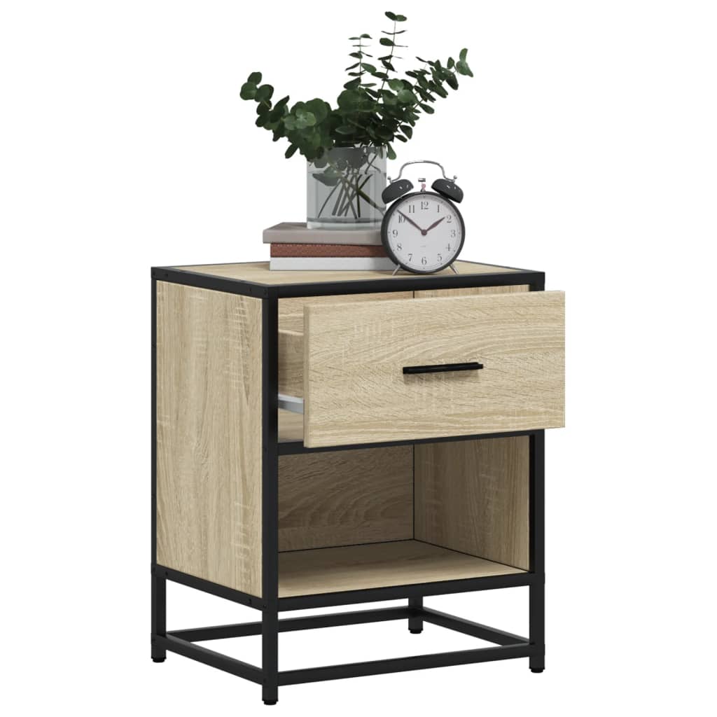 Nattbord 2 stk sonoma eik 40x31x50 cm konstruert tre