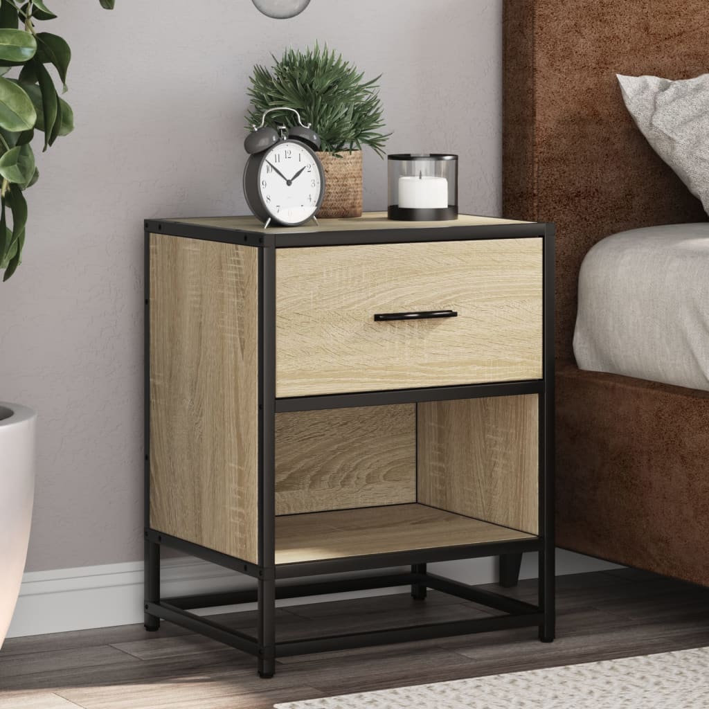 Nattbord 2 stk sonoma eik 40x31x50 cm konstruert tre