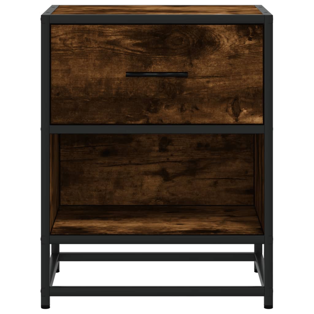 Nattbord 2 stk røkt eik 40x31x50 cm konstruert tre