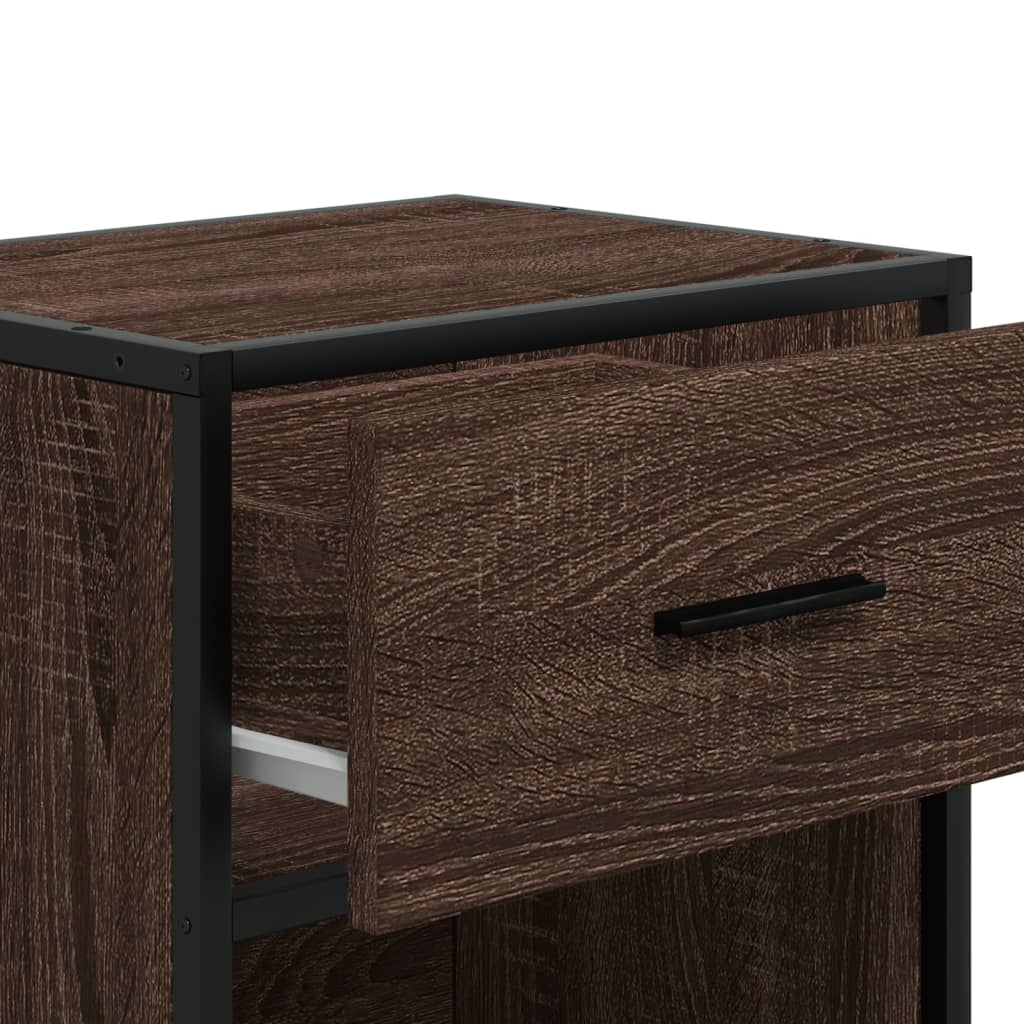 Nattbord brun eik 40x31x50 cm konstruert tre