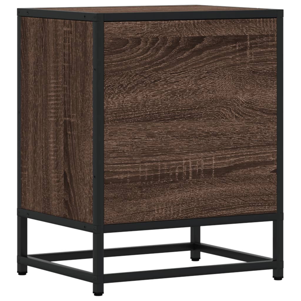 Nattbord 2 stk brun eik 40x31x50 cm konstruert tre