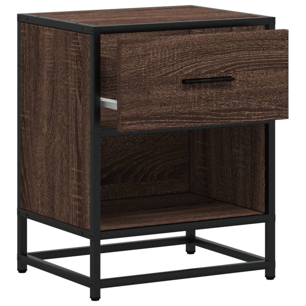Nattbord 2 stk brun eik 40x31x50 cm konstruert tre