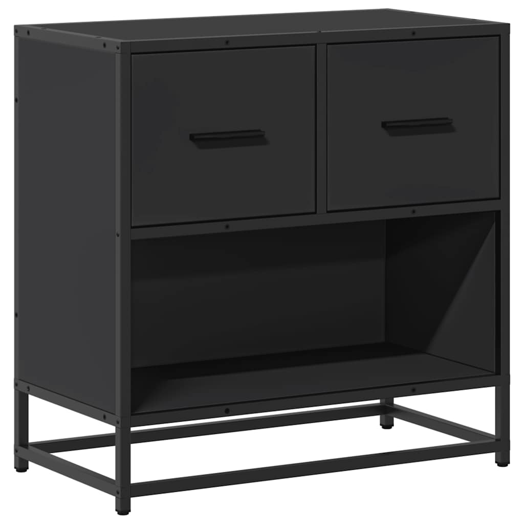 Nattbord svart 60x31x60 cm konstruert tre og metall