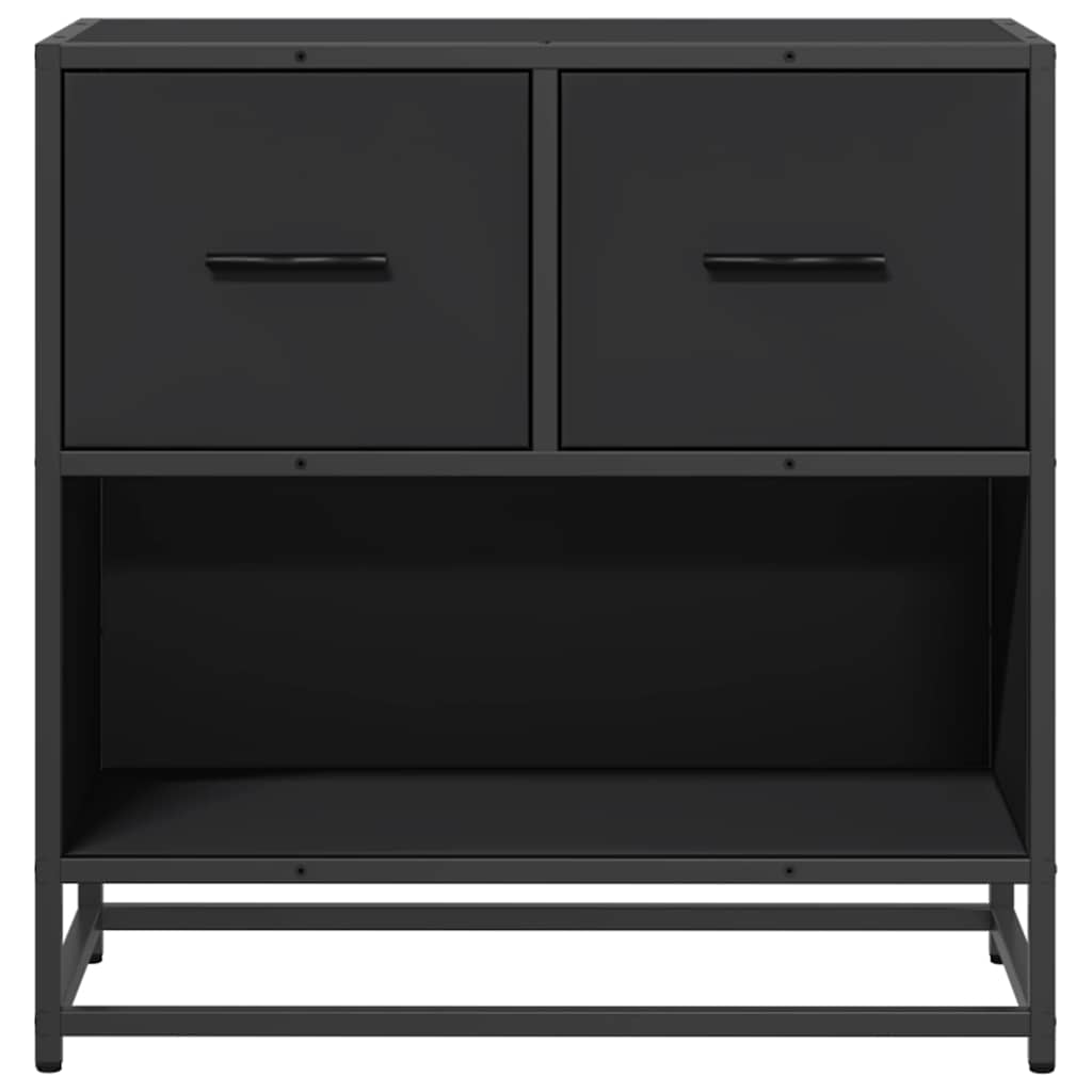 Nattbord svart 60x31x60 cm konstruert tre og metall
