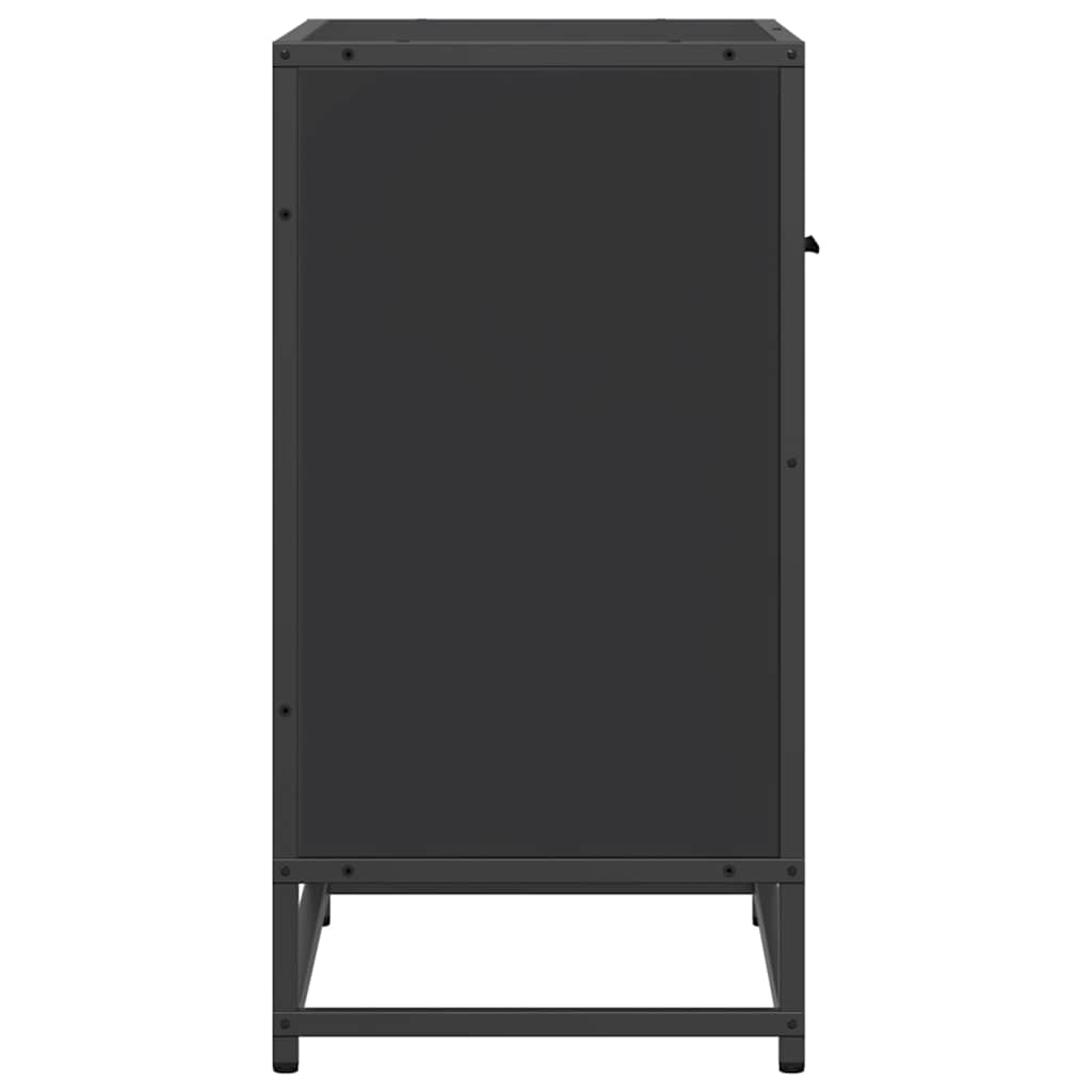 Nattbord svart 60x31x60 cm konstruert tre og metall