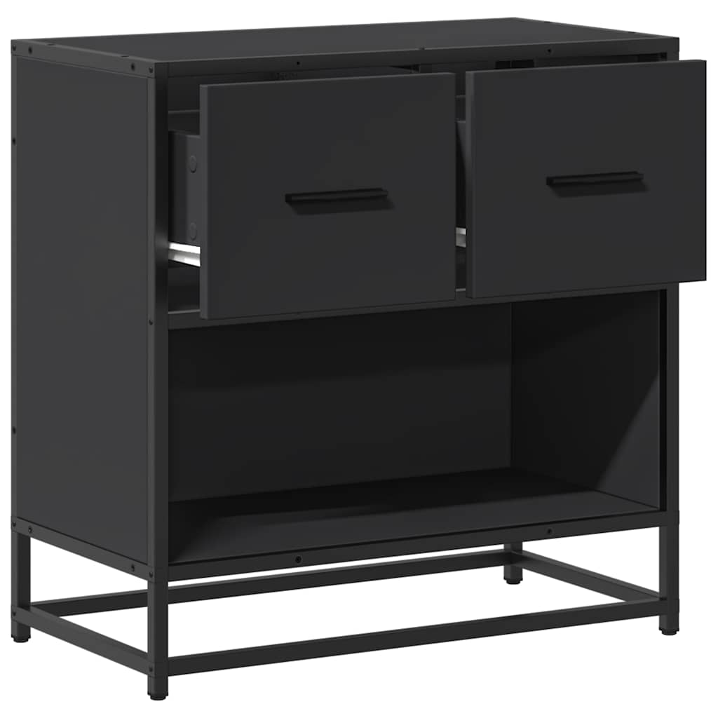 Nattbord svart 60x31x60 cm konstruert tre og metall