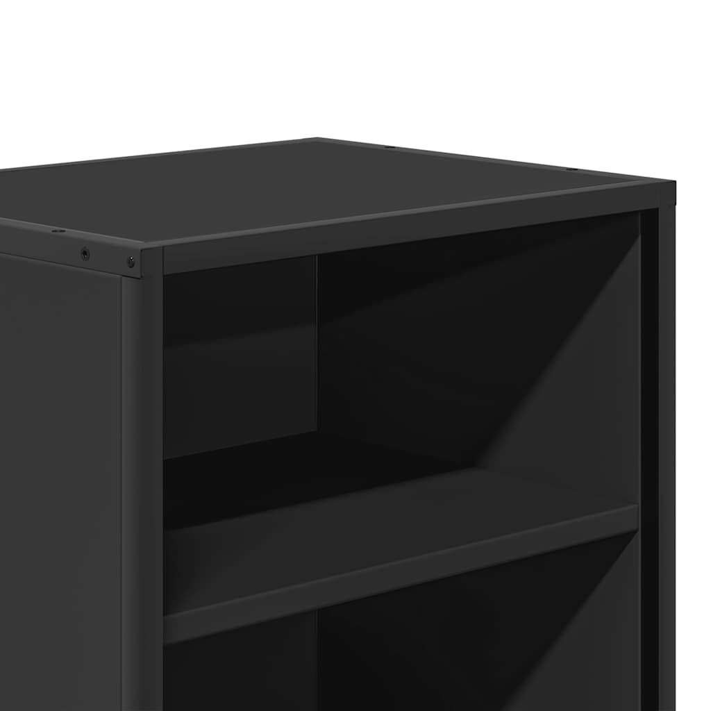 Nattbord 2 stk svart 40x31x50 cm heltre furu og metall
