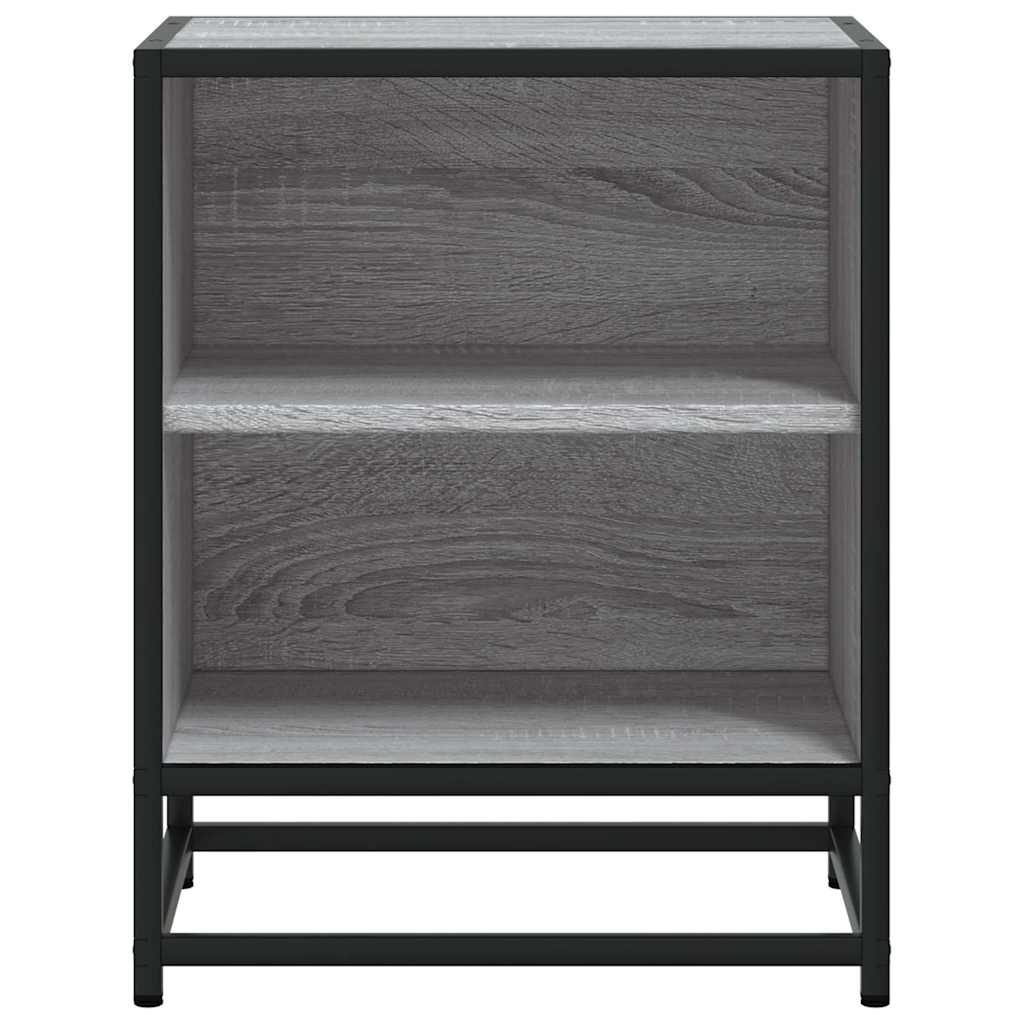 Nattbord 2 stk grå sonoma 40x31x50 cm konstruert tre og metall