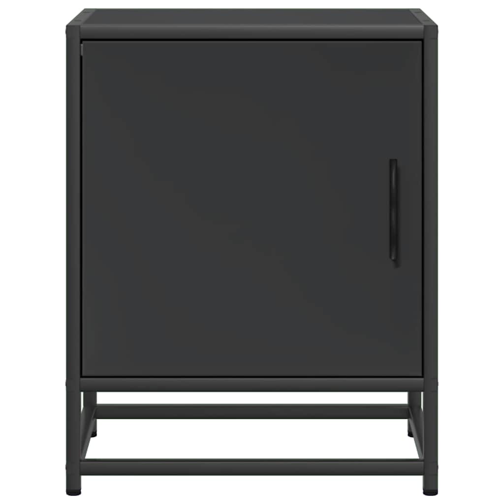 Nattbord 2 stk svart 40x31x50 cm heltre furu og metall