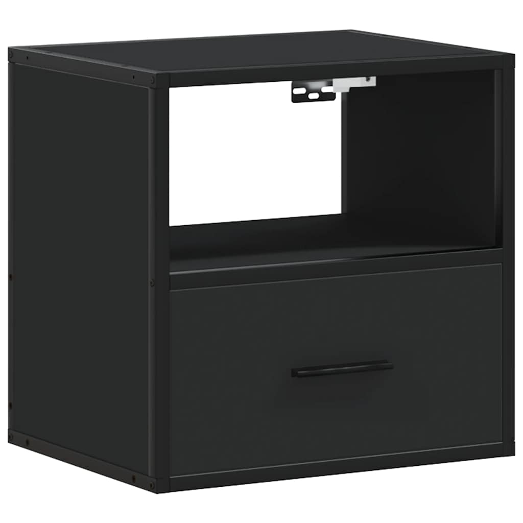 Veggmontert nattbord svart 40x31x39,5 cm