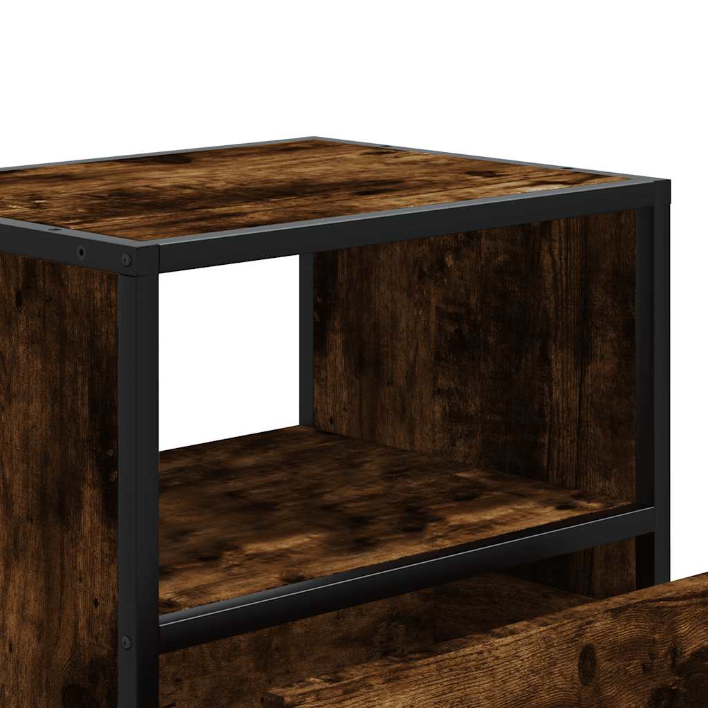 Veggmontert nattbord røkt eik 40x31x39,5 cm