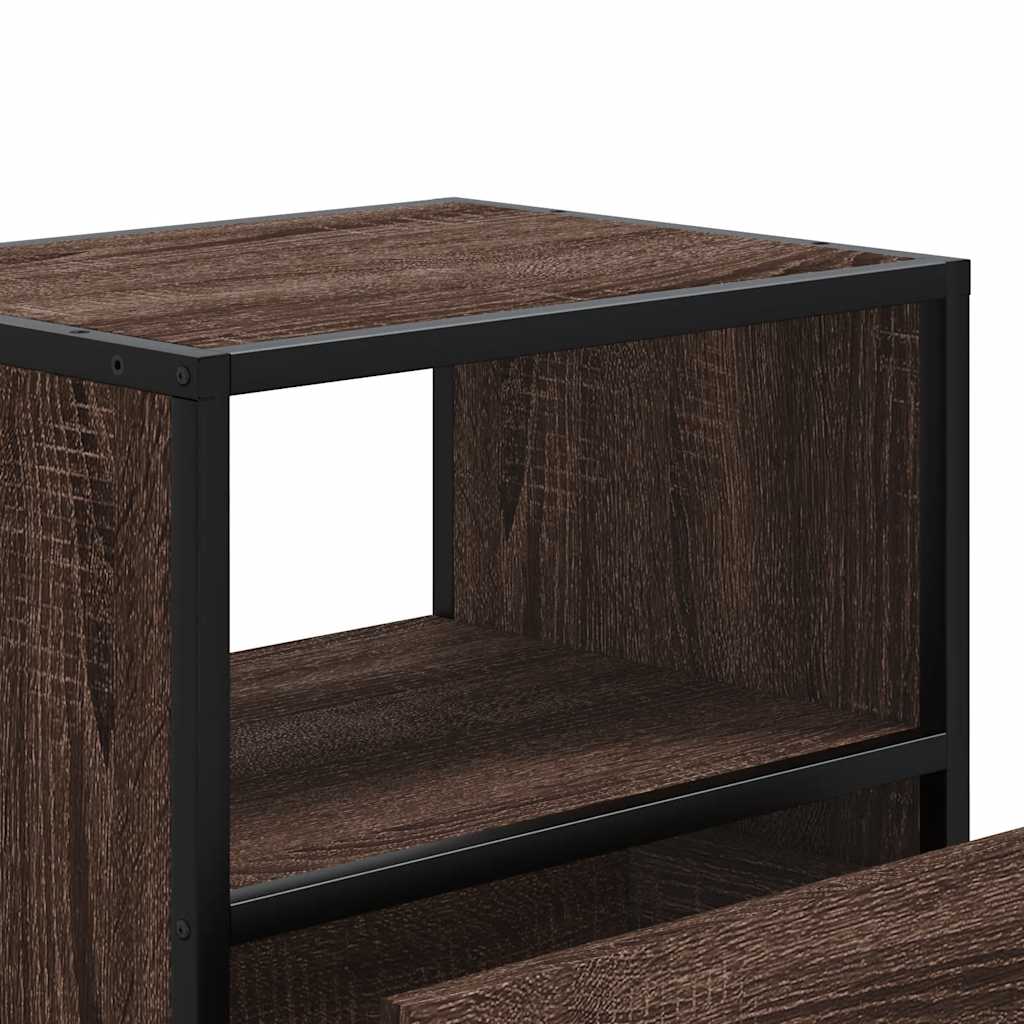 Veggmontert nattbord brun eik 40x31x39,5 cm