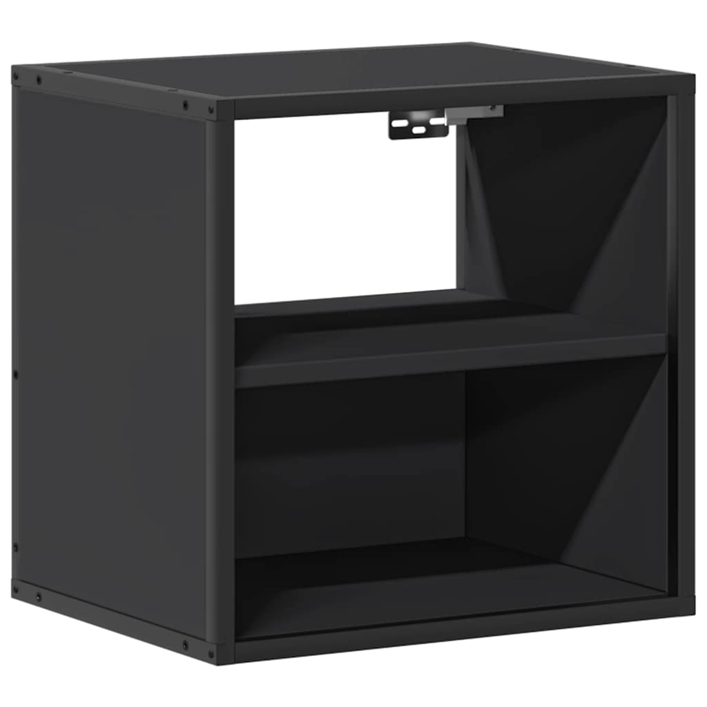 Veggmontert nattbord svart 40x31x39,5 cm