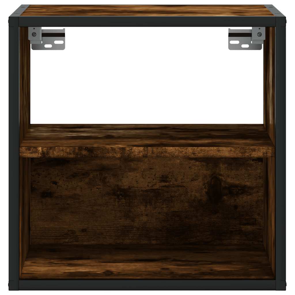 Veggmontert nattbord røkt eik 40x31x39,5 cm