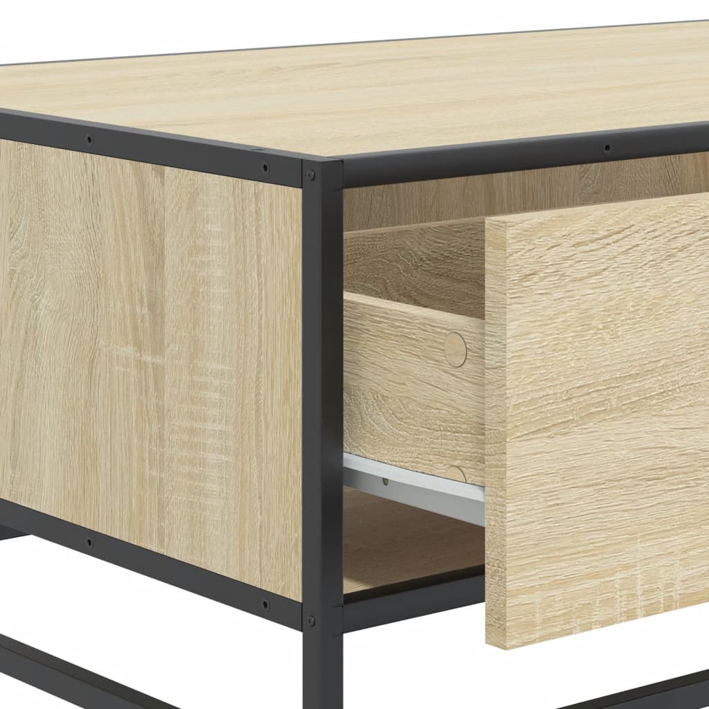 Salongbord sonoma eik 90x57x35 cm konstruert tre og metall