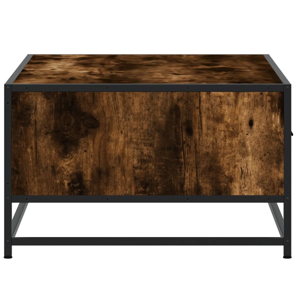 Salongbord røkt eik 90x57x35 cm konstruert tre og metall