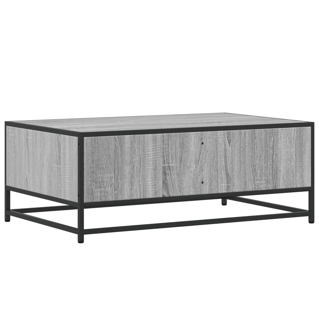 Salongbord grå sonoma 90x57x35 cm konstruert tre og metall