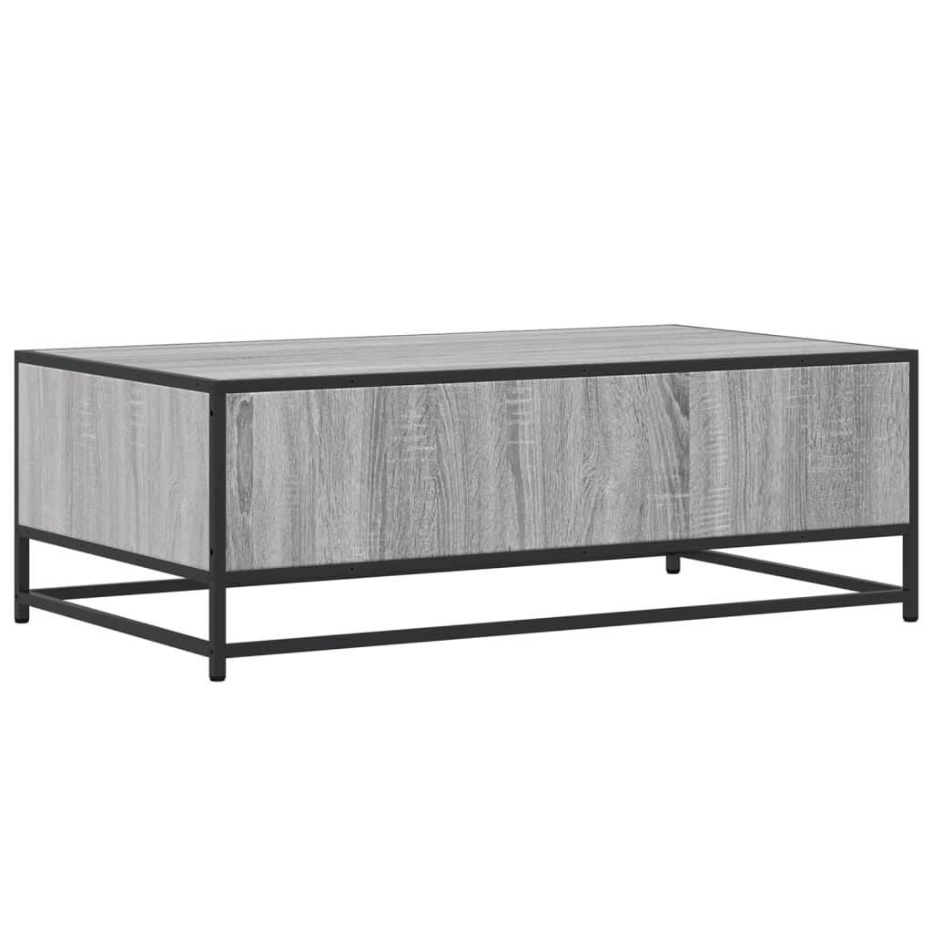 Salongbord grå sonoma 100x57x35 cm konstruert tre og metall