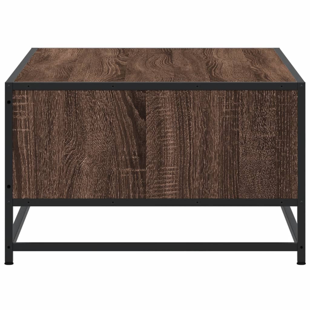 Salongbord brun eik 100x57x35 cm konstruert tre og metall