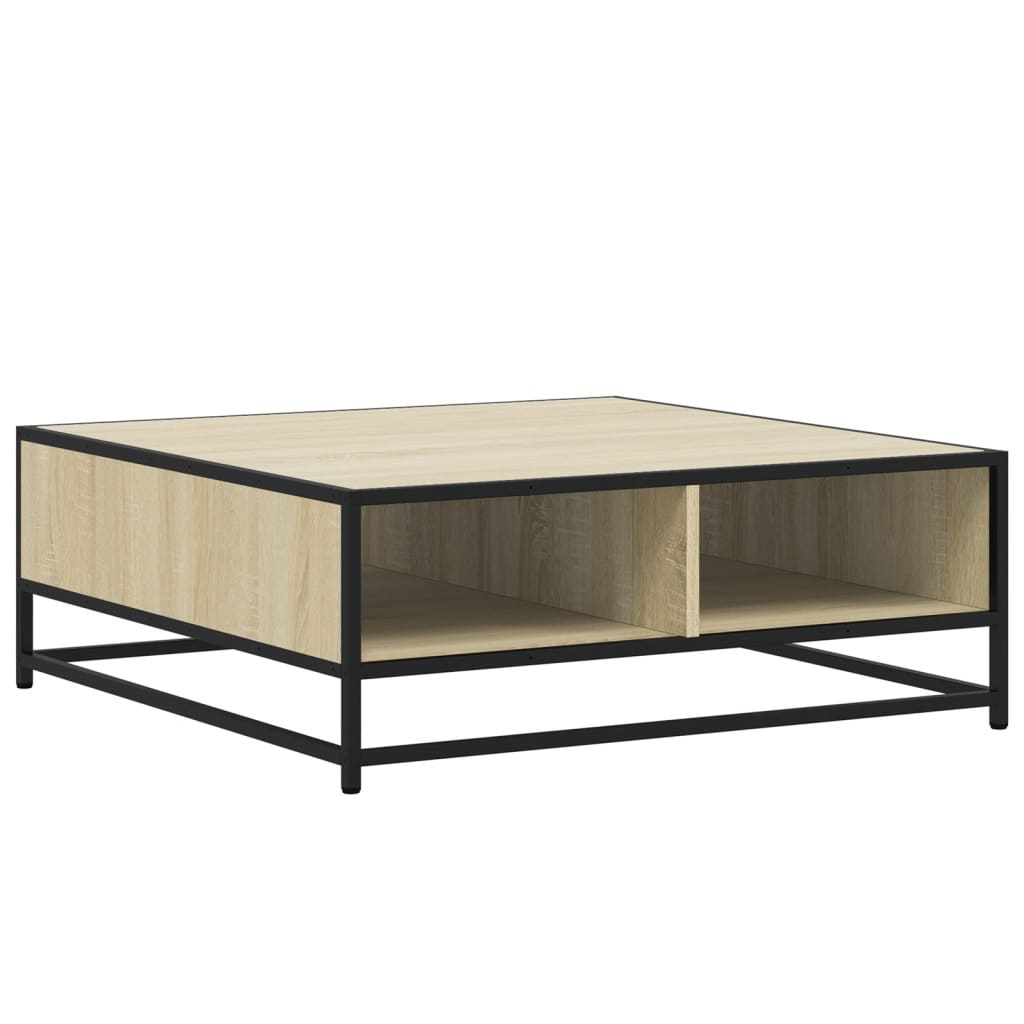 Salongbord sonoma eik 80x80x30 cm konstruert tre og metall