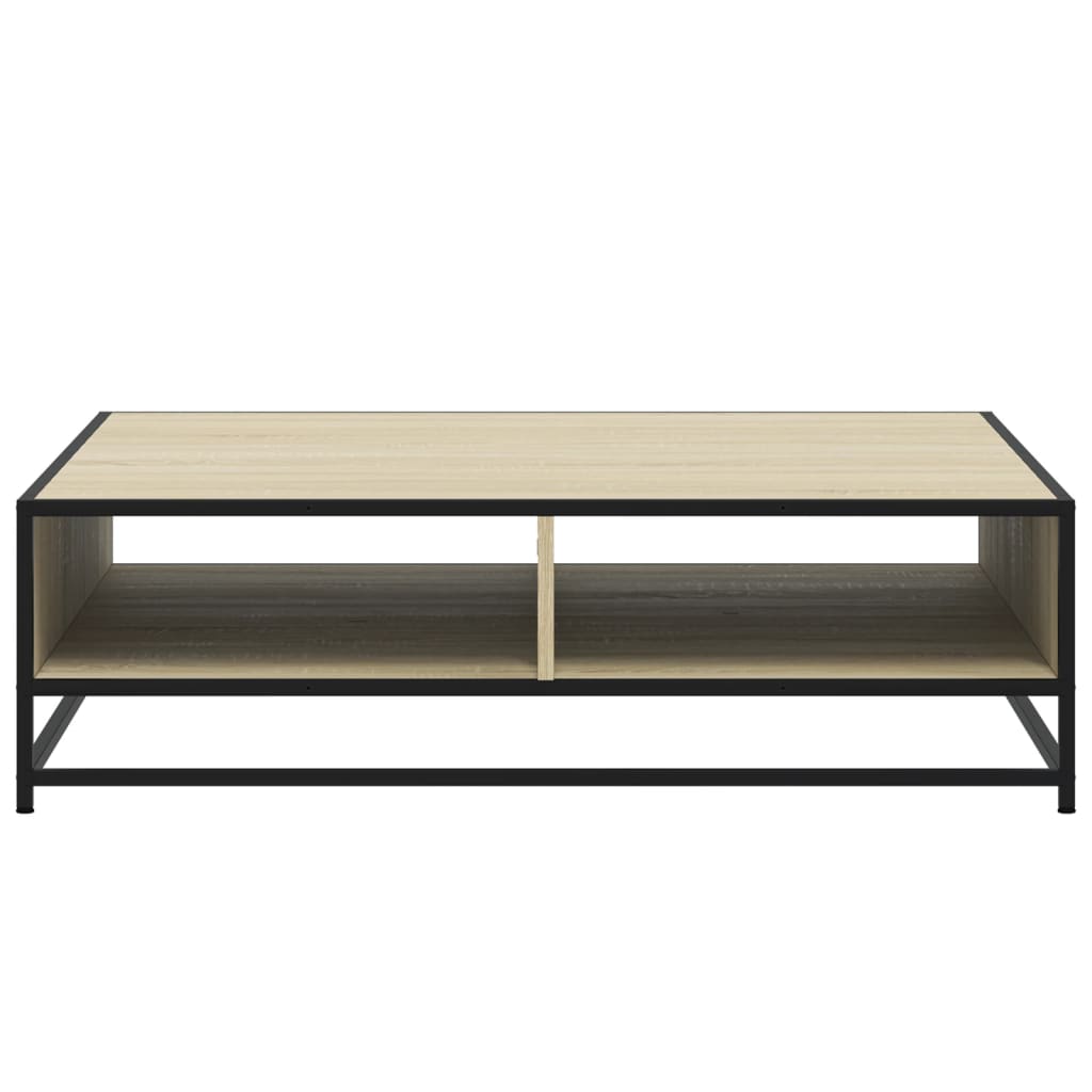 Salongbord sonoma eik 100x100x30 cm konstruert tre og metall