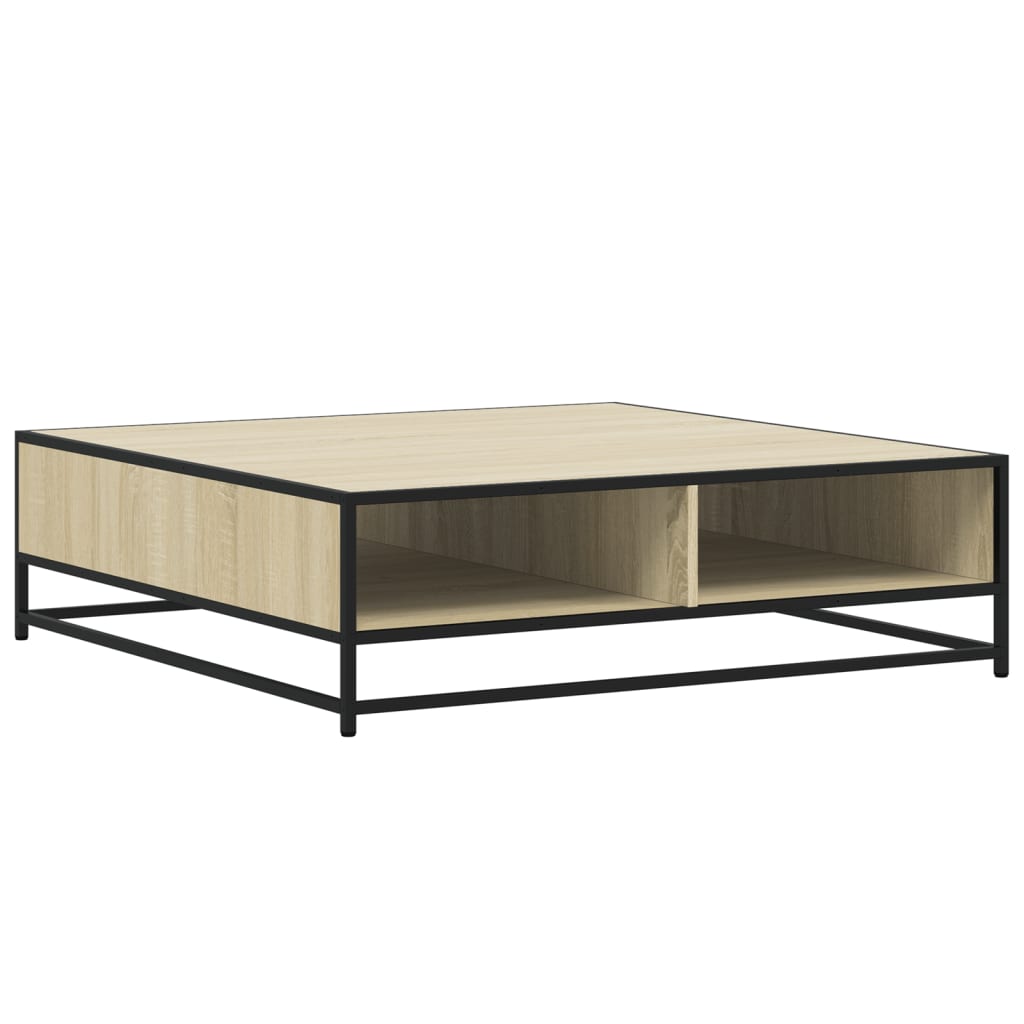 Salongbord sonoma eik 100x100x30 cm konstruert tre og metall