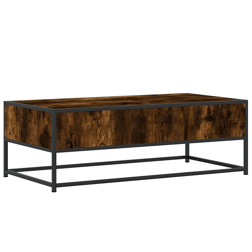 Salongbord røkt eik 100x50x35 cm konstruert tre og metall