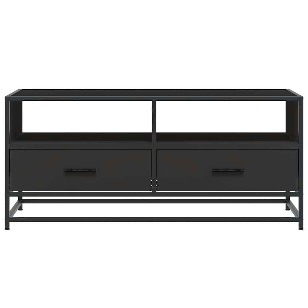 Salongbord svart 100x50x45 cm konstruert tre og metall