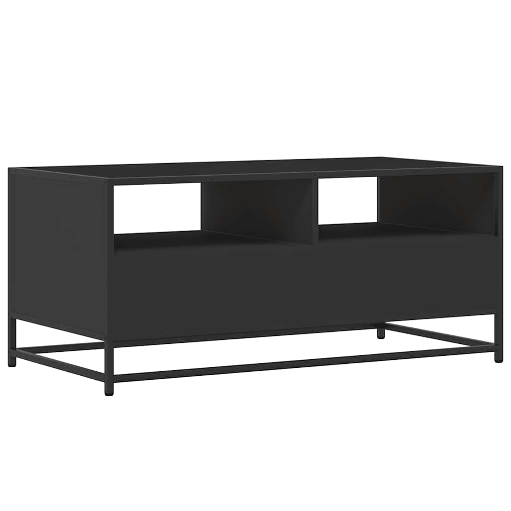 Salongbord svart 100x50x45 cm konstruert tre og metall